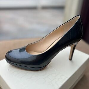 HOGL Dark Grey Softlack Leder Womens Heels Pumps 3 1/2 In Heel US 8 UK 5 1/2